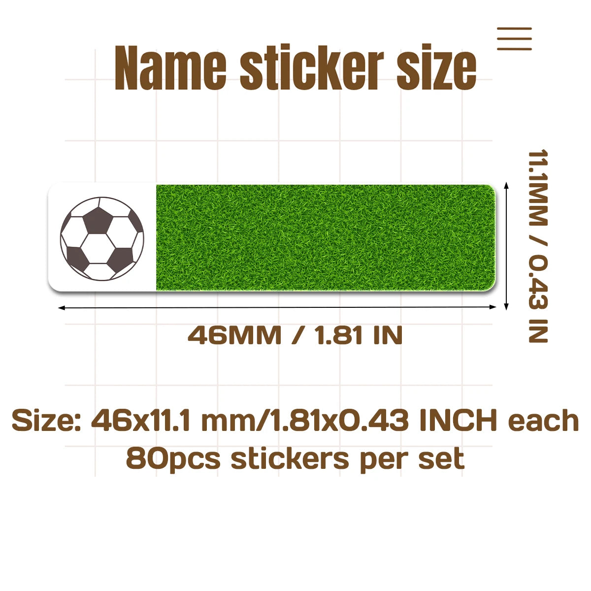 80/160/240pcs Personalized Name Stickers Custom Waterproof Labels Stick on Tag Kids Teacher Parents School Daycare - Soccer Ball