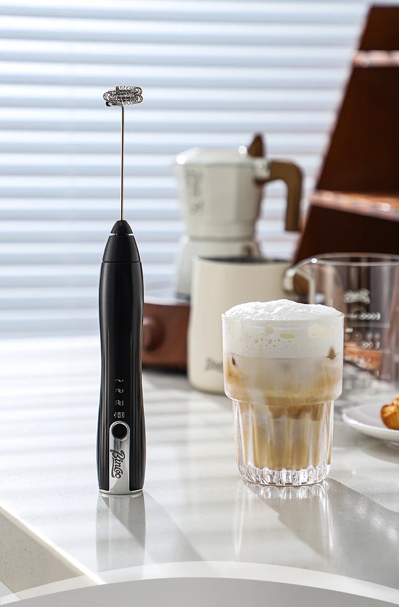 Bincoo-Electric Coffee Milk Maker, Handheld Household Mixer, Adjustable Double-Headed Gear