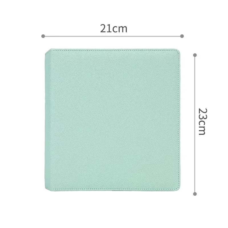 PU Leather Photo Card Macaroon Binder 3 Ring A5 Glitter Cover Kpop Polaroid Photo Album Postcard Collect Book 2 4 Pocket Sleeves