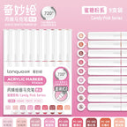 Languo 9pcs/box Soft Brush Acrylic Marker Pen Set，DIY Hand Drawn,Paint Art Markers pens,Student Graffiti Acrylic Paint Pens,M720