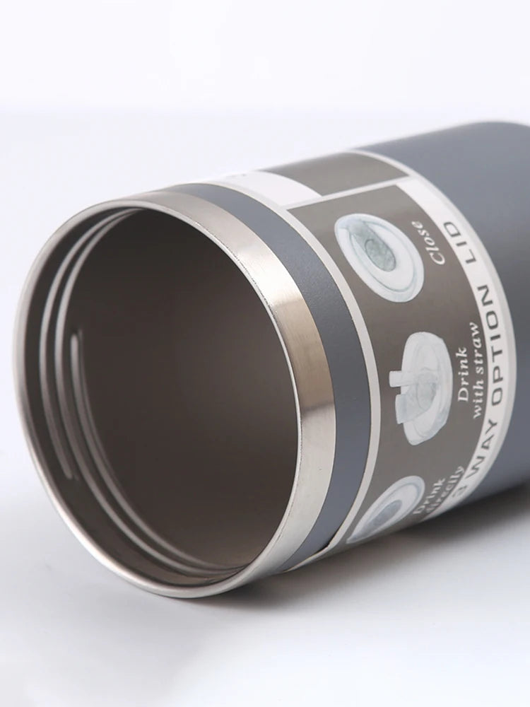 30OZ Portable Car Cup Stainless Steel Thermos Cup with Straw Travel Sports Water Bottle With Handle Cover Coffee Vacuum Flask