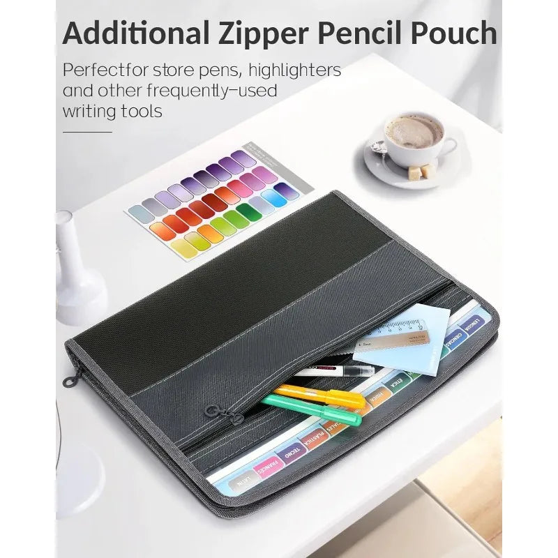 Expanding File Organizer 13 Pocket Accordion A4 Document Ziper Folder Bag Hot Style