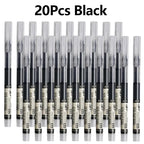 1-20Pcs Needle Type Gel Ink Pens Black/Blue/Red 0.5mm Liquid Ballpoint Pen Students Stationery School Office Writing Tool
