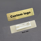 7*2cm Customize Logo/Name Stainless Steel Nametag Brooch with Brushed Finish Customize Company Brand Employee Identification