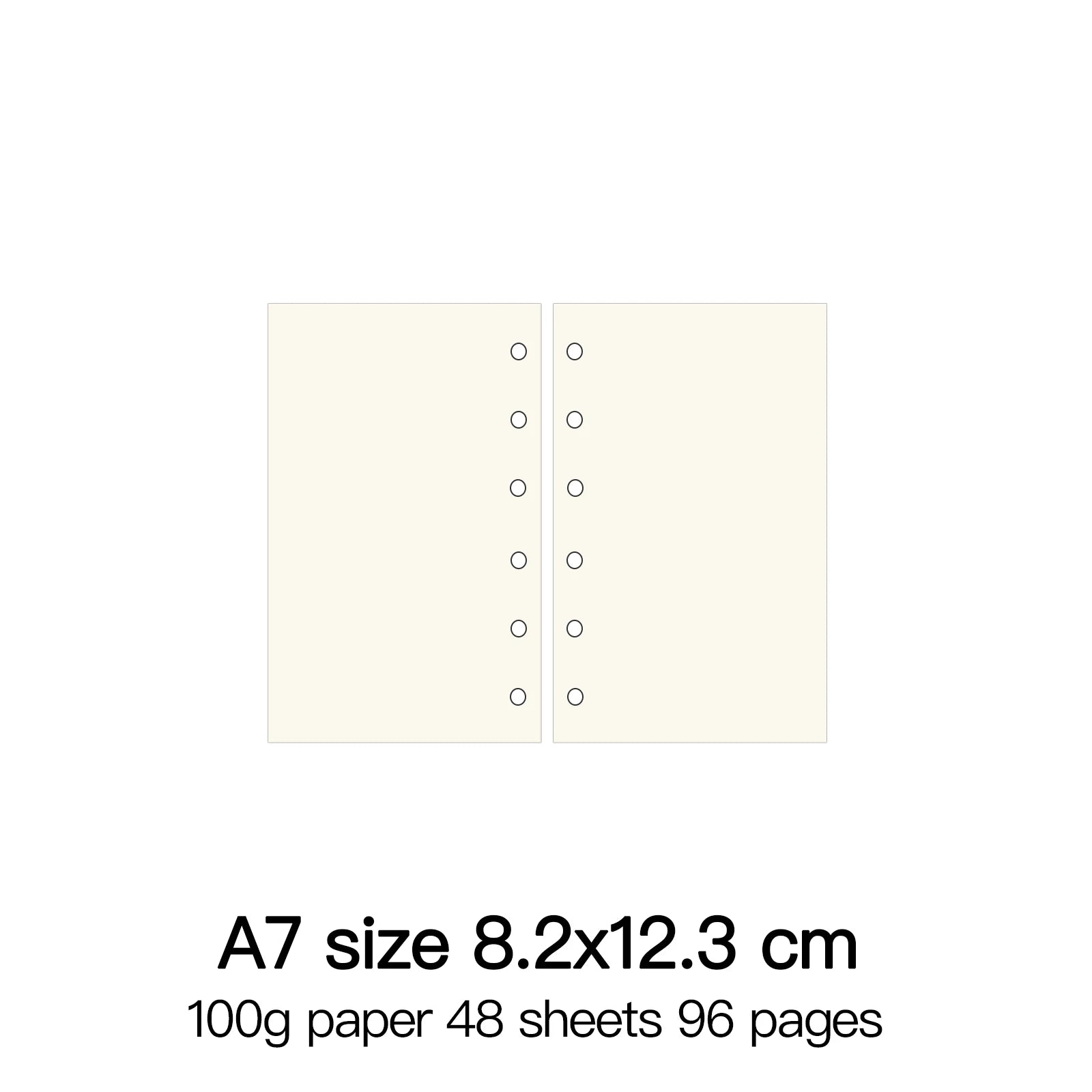 High Quality Ring Binder Notebook A5 Personal A6 A7 A8 Size Insert Refills Loose Leaf Spiral Diary Planner Inner Core 100g Paper