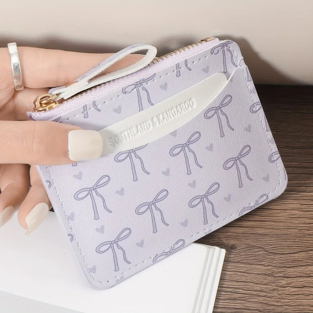 Fashion PVC Credit Card Holder Roomy Small Card Case Lightweight Slim Coin Purse for Women Girls