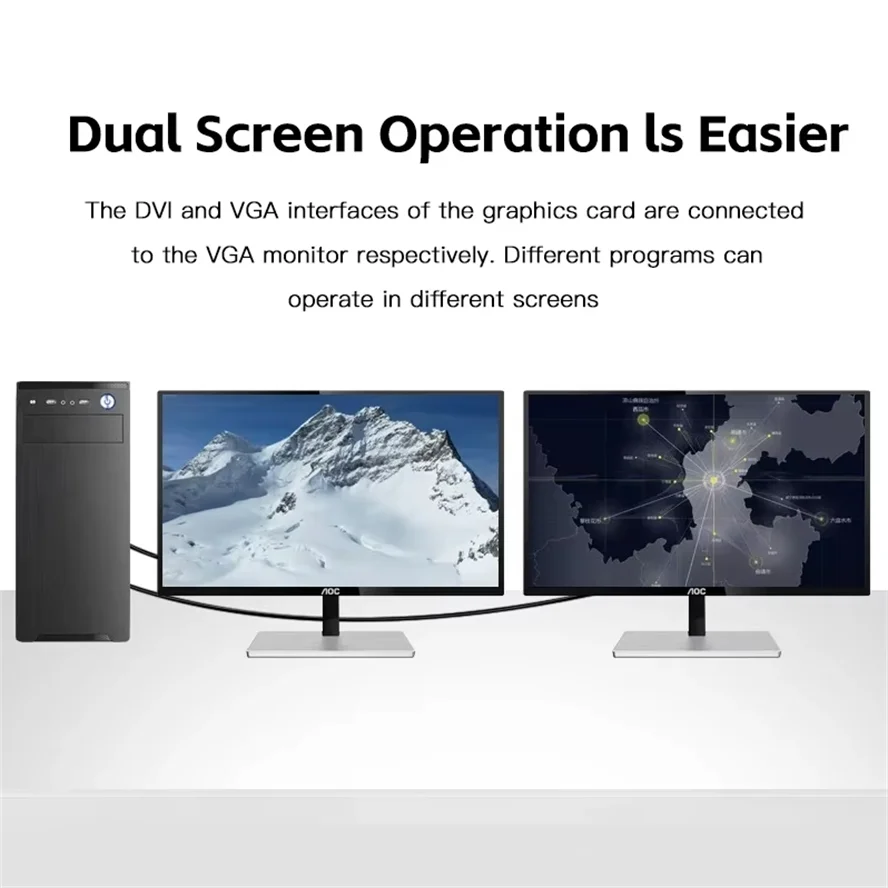 Full HD 1080P DVI to VGA Adapter DVI-D Male to VGA Female Adapter 24+1 25Pin to 15Pin Cable Converter for TV PC Computer Monitor