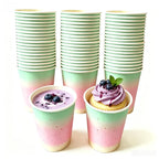 10/20/30PCS Rainbow Gradient Disposable Paper Cups Suitable for Birthday Wedding Baby Shower  Dessert Milkshake Cold Drink Cup