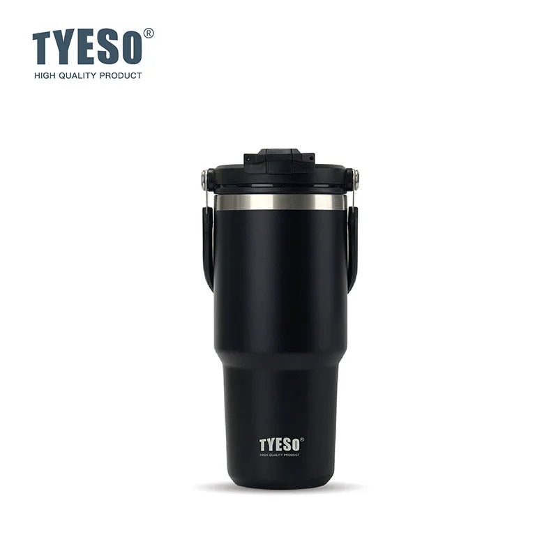 Tyeso 600/750/900/1050/1200ML Stainless Steel Thermos Bottle Car Coffee Cup Sports Water Bottles Keeps Cold and Heat Thermal Mug