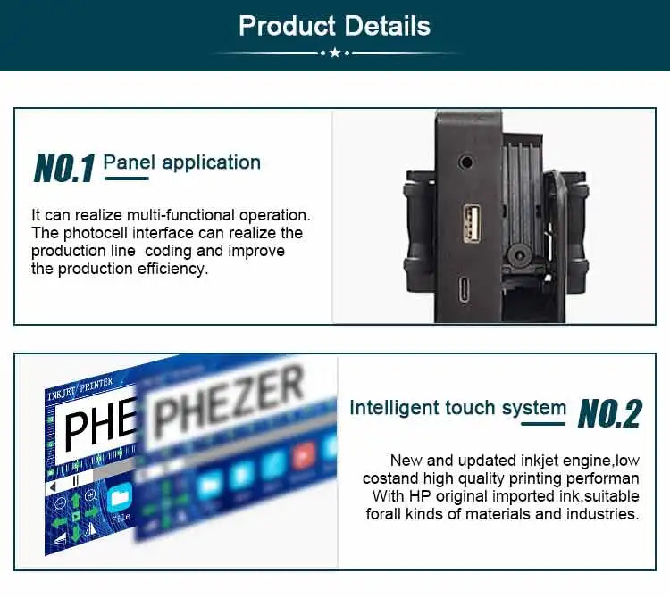 Phezer 12.7mm P17 Handheld Inkjet Printer Portable Label Printer Expiry Date Expiration Batch Code Logo QR Barcode 28 Languages