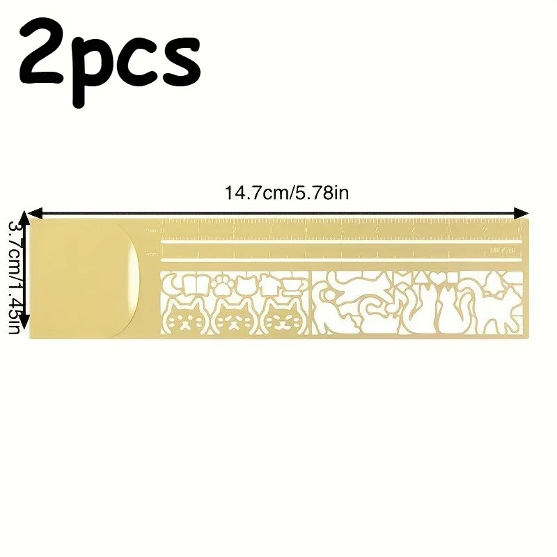 Japanese Cat Template Hand Account Multifunctional Ruler Ruler Cat Pattern High Aesthetic Value Gift Giving