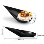 50Pcs Mini Tear Drop Tasting Spoons, Disposable Catering Supplies for Serving Desserts  Appetizer, Clear with Gold Glitter
