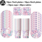 Butterfly Birthday Party Decoration Disposable Party Plates Cup Napkin Tablecloth Butterfly Knìfe Birthday Decoration Baby Showe