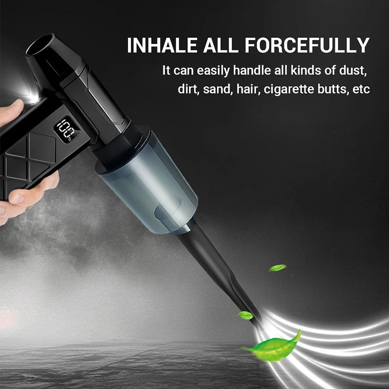 Upgrade 1000000RPM Turbo Jet Blower Violent Fan 5 Speed Powerful Air Blower Brushless Motor Rechargeable Handheld Blower Thrust
