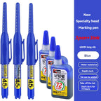 1-12 PCS 45mm Tip Waterproof Long Head Marker Pen Quick-Dry Ink for Woodworking Construction, Deep Hole White Black Red Blue