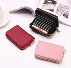 Compact Coin Purse Leather Business Credit Card Case Holder Travel Wallet for Women 20 Card Slots Small Card Pouch with