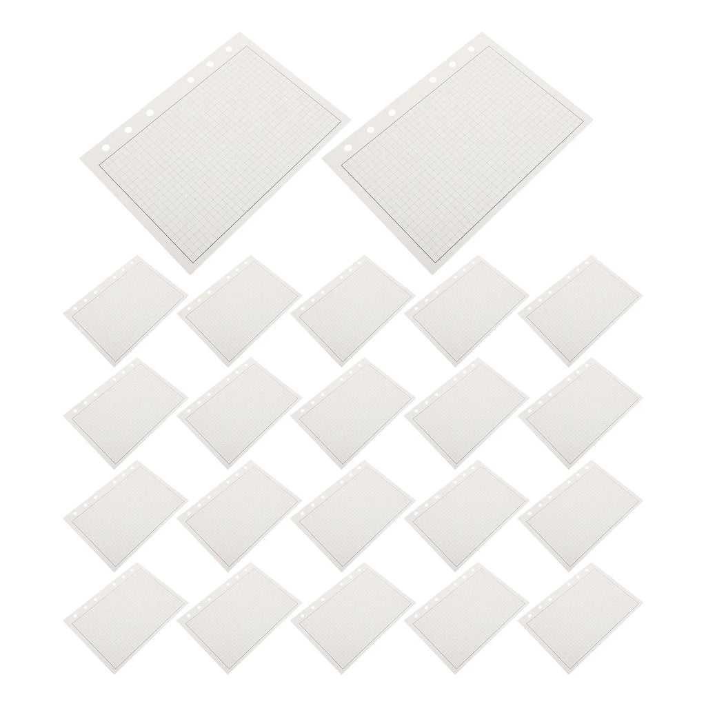 100Pcs Loose Leaf Refill Paper Graph Paper for Binder Journals Compatible 6-Ring Binder Grid Sheets Planner Filler Pages Project
