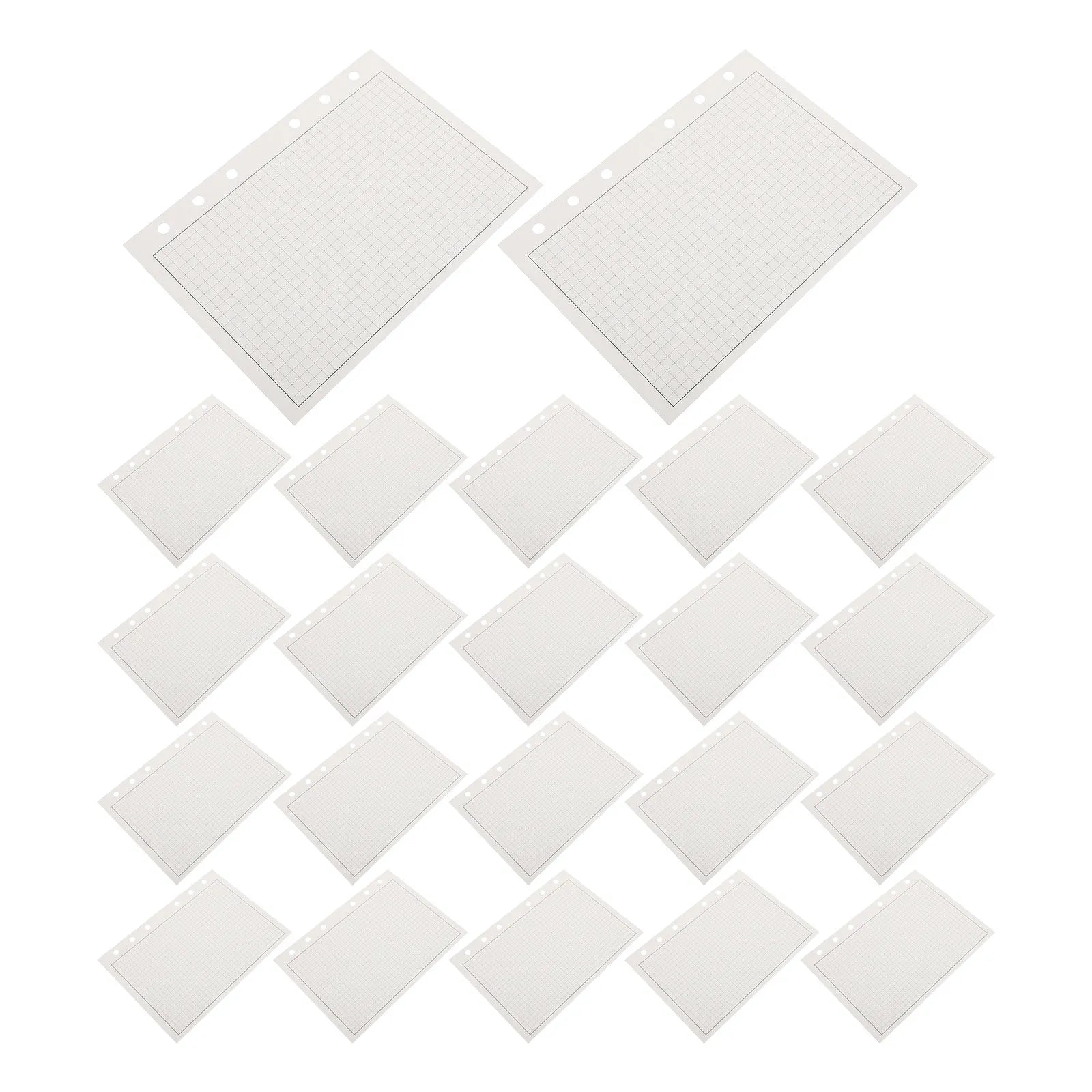 100Pcs Loose Leaf Refill Paper Graph Paper for Binder Journals Compatible 6-Ring Binder Grid Sheets Planner Filler Pages Project