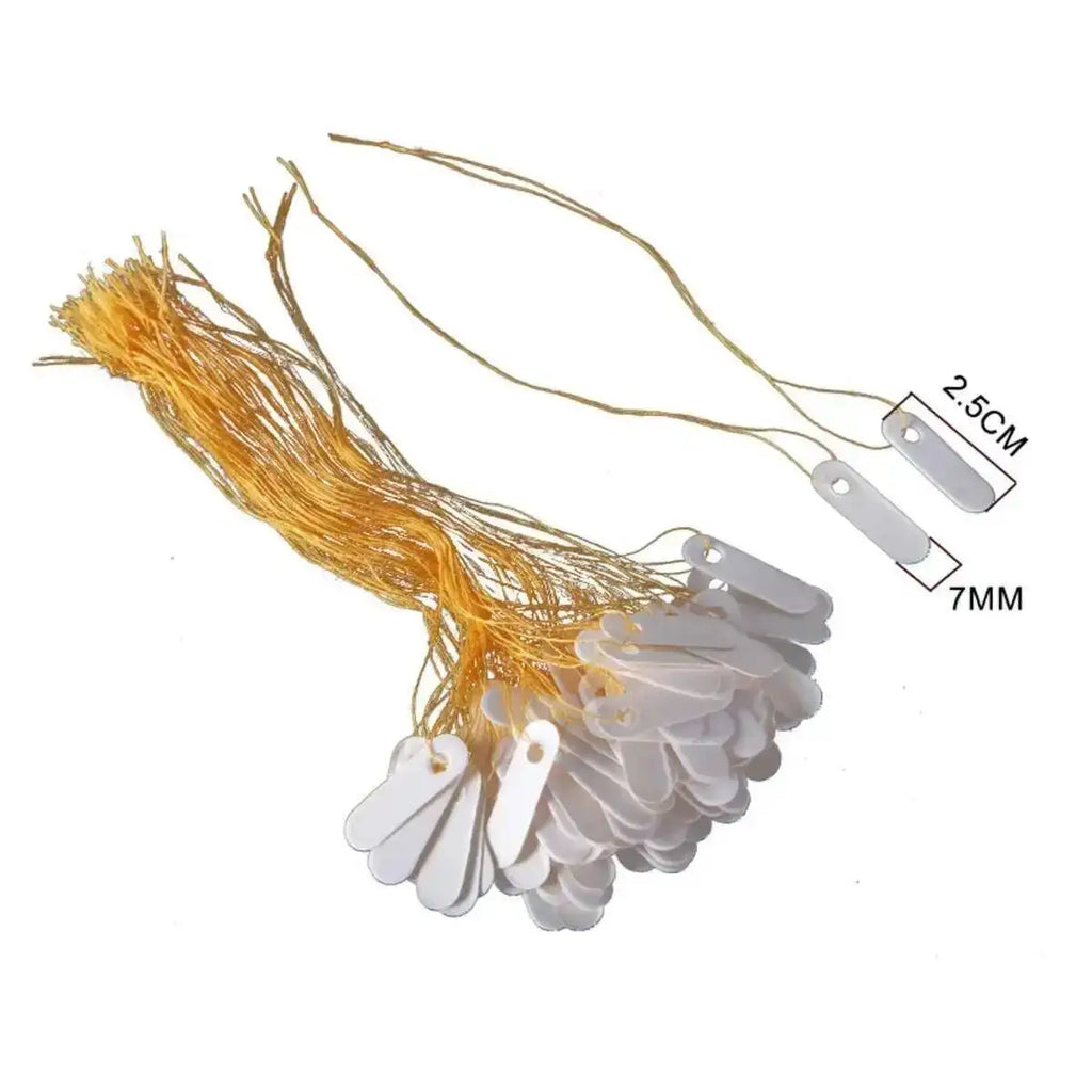 Pre-strung Jewelry Paper Tags, Pears Jewels Ring Packaging Label Price Tag,Gift Hang Tag, Watch Small String Tags
