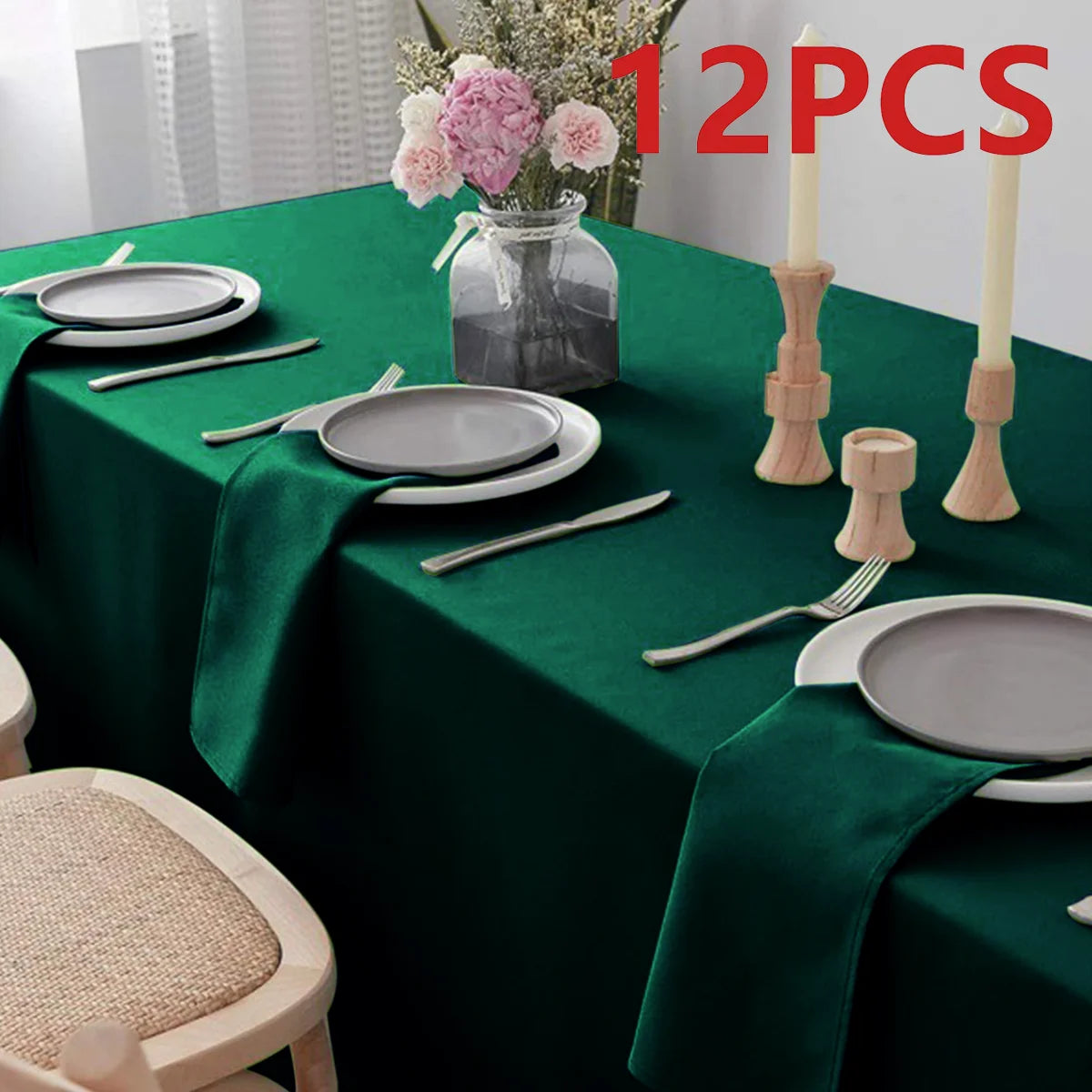 Set Of 6/12/24 40x40cm Table Cloth Napkins Durable Polyester Thicken Placemat Reusable for Kitchen Dining  Wedding Decoration