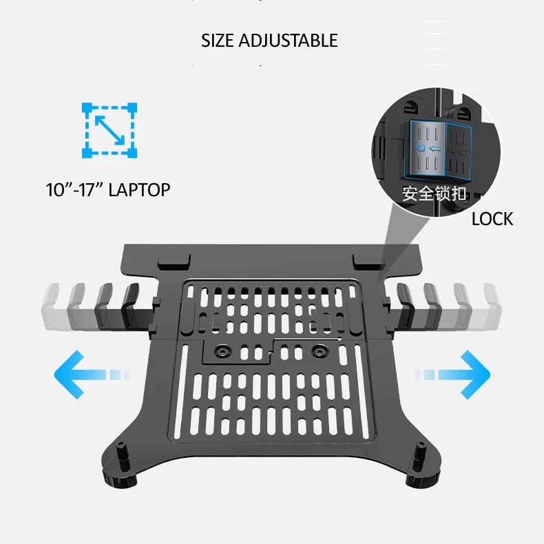 NB F150 F15T 3-12kg 100x100 Gas Spring Dual Arm Laptop Wall Mounted Bracket 13'-27' Notebook Holder Stand Aluminum Retractable