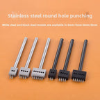 3PCS Leather Punching Die Set Manual Hole Punch Tool Multi Round Punch for Leather Crafting DIY Leather Working Handmade Tools