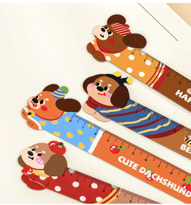 Cartoon Strip Puppy Magnetic Bookmark Ruler Student Cute High-value Bendable Ruler Special-shaped Magnetic Ruler