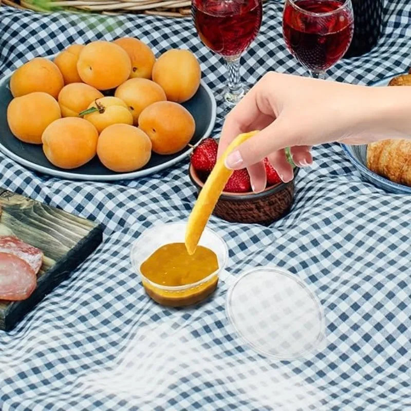 20/50/100PCS Disposable Sauce Cup with Lids Leak-Proof Packaging Containers Portable Salad Dressings Seasoning Takeaway Box