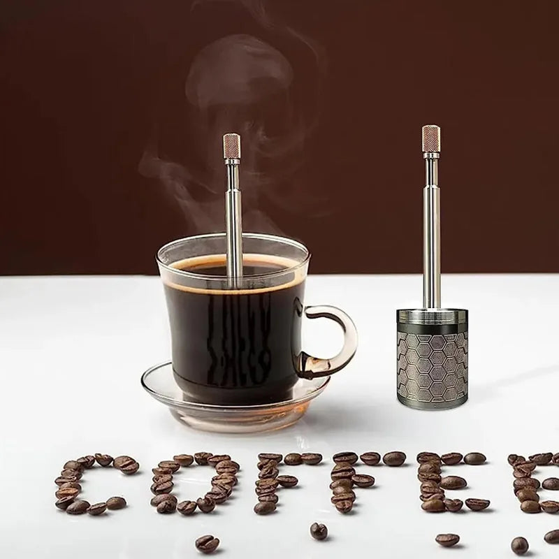 Portable Press Release Coffee Tea Mixer Reusable Bar Tool for Restaurants Kitchens Bars Travel Stirrer