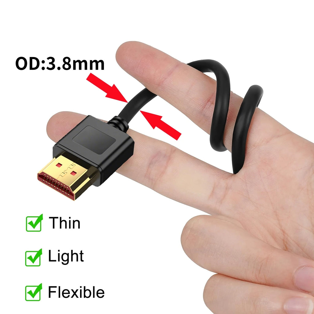 8K HDMI-compatible Cable 2.1 High Speed 48Gbps 8K@60Hz 4K@240Hz HDCP HDR 90 Degree Bend HD Cord  for PS5 PC Gaming Monitor HDTV
