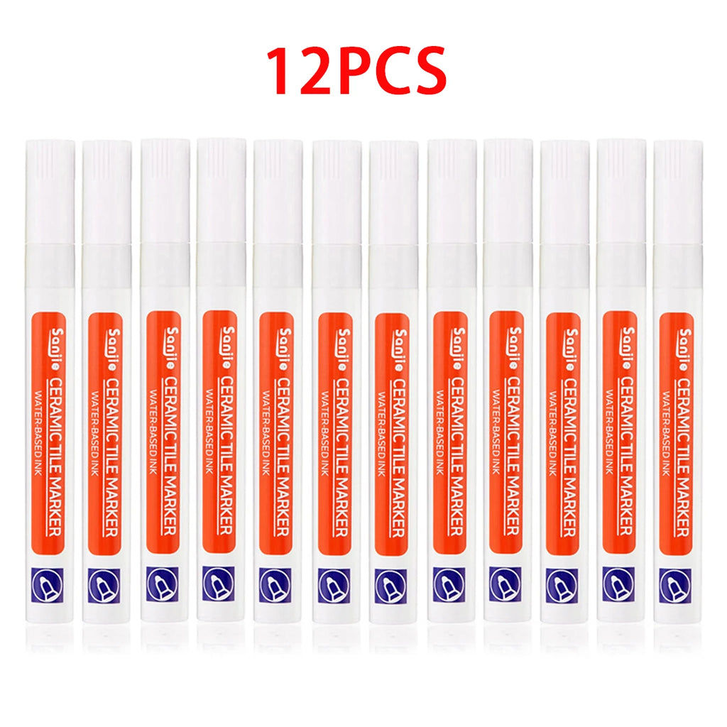1Pcs Waterproof Ceramic Tile Grout Marker Pen, White Tile Repair Pen with Anti-Mold Filler, Bathroom Floor Tile Gap Cleaning Pen