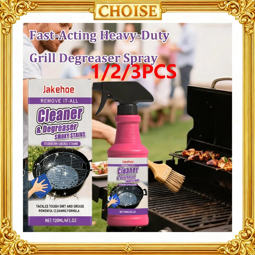 JAKEHOE 120ml Barbecue Rack Cleaner Powerful Cleaning Stubborn Grease Removes Carbon Deposits Safe Formula No Damage for Grill
