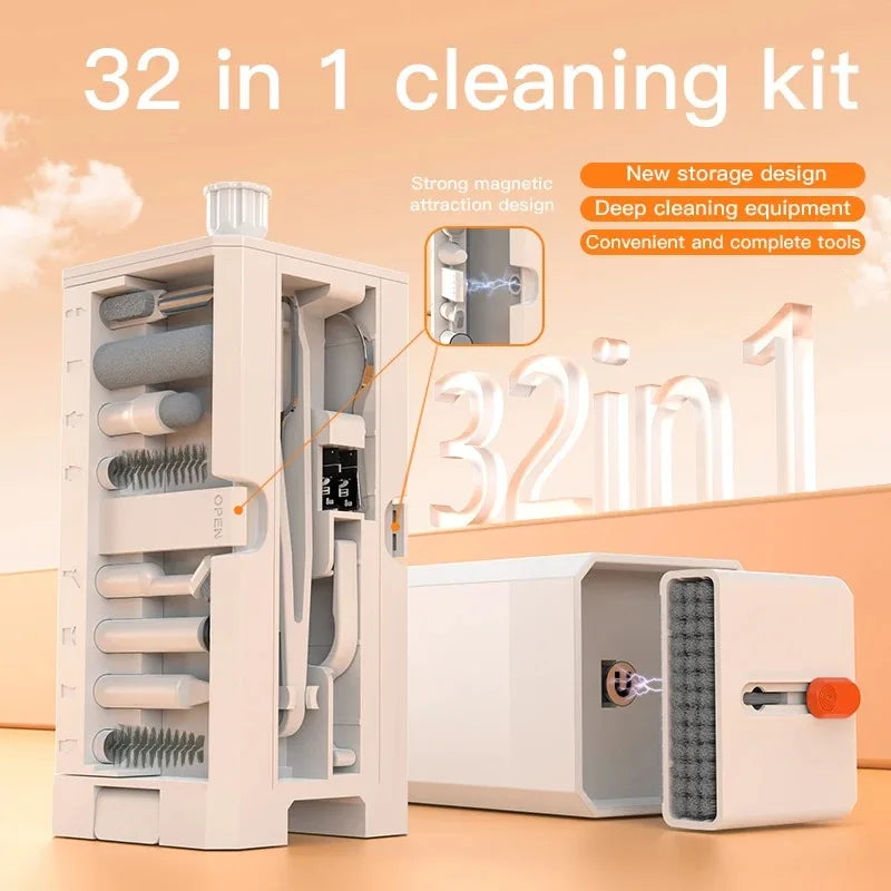 32 in 1 Mobile Phones Cleaning Kit Multifunctional Cleaner Set For Keyboard Camera Laptop Earphone Clean Pen Brush Cleaning Tool
