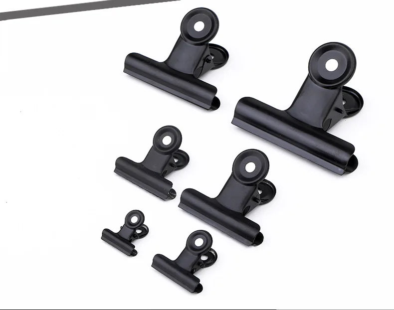 10-Pack Black Metal Paper Clip Office Stationery Small Book Fixing Clip Sketching Board Clip Household Supplies