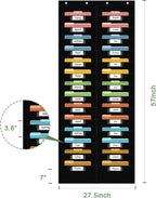 12 Pocket File Storage Chart Wall-Mounted Organizer with Hooks And Labels for  Office Organization Hanging Pocket Folder Rack