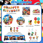 117 Pcs One Piece Party Supplies-One Piece Party Banner Balloons Cake Topper Plates Etc One Piece Birthday Party Decorations