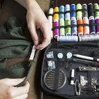172/128/67/27pcs/set Sewing Kit with Threads Needles Scissors Tape Measure Buttons Storage Bag Portable Travel Sewing Box Tools