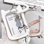 Cute  Photocard Keychain Case - Clear PVC Card Holder with Key Ring for Backpack, Protective Display Sleeve for Idol Photo, Gift for Fans Collectors