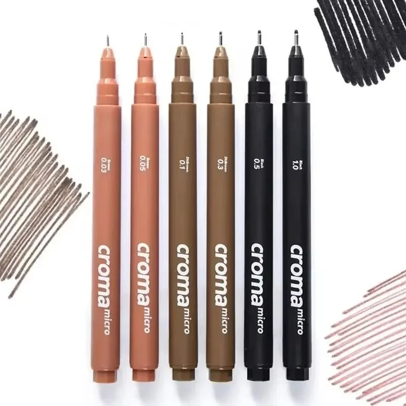 Pigment Liner Pigma Pen 0.1mm/0.03mm/0.05mm/0.5mm/1mm Different Tip Black Fineliner for Sketching Drawing Micron Ink Marker Pen