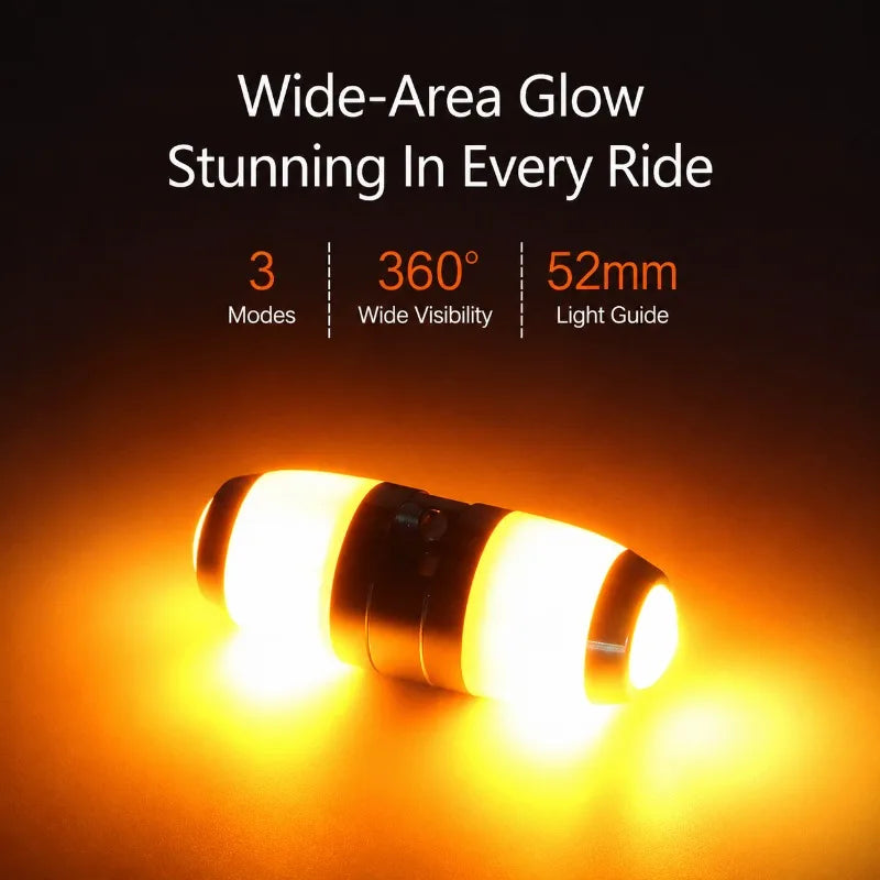 2Pcs Bicycle Handlebar Plug LED Light Intelligent Turn Signal Waterproof MTB Bar End Warning Lamp Night USB Rechargeable