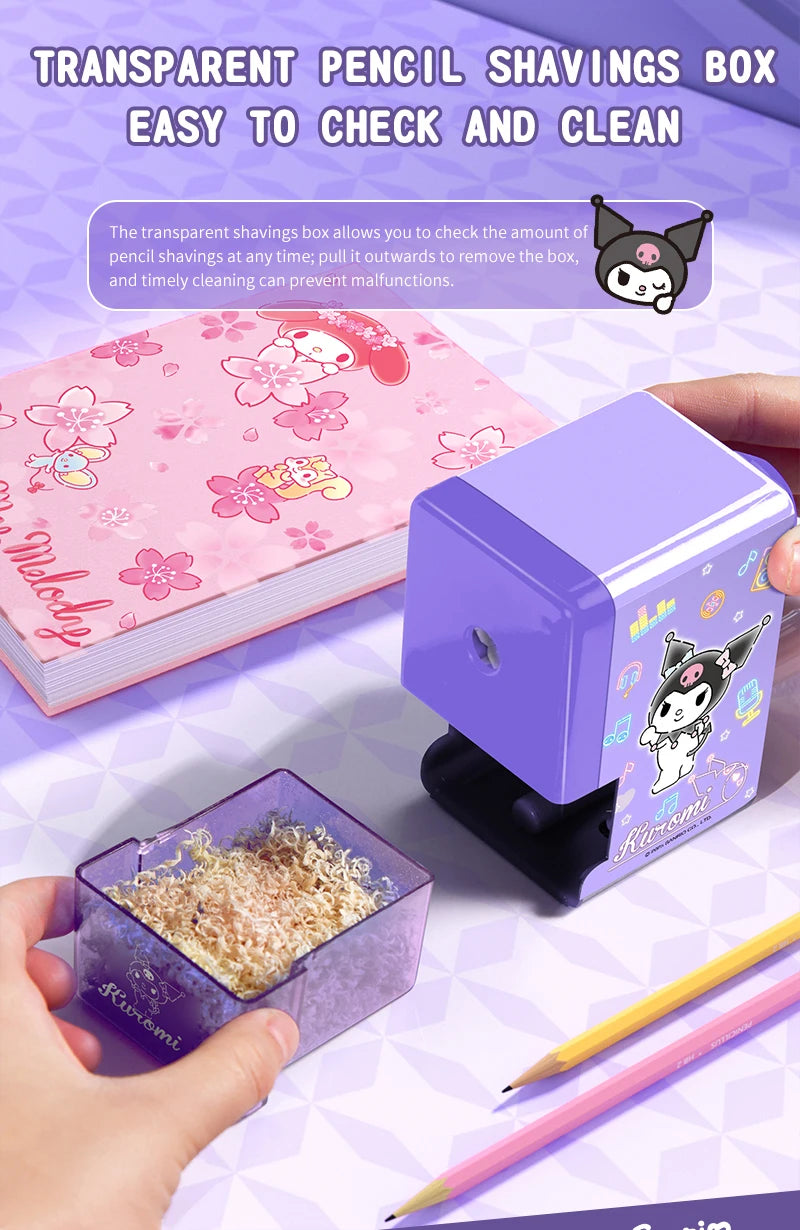 Sanrio Pencil Sharpener Fast Sharpening Easy to Use for Kids Students School Office Stationery Cute Anime Merch Kawaii Gift