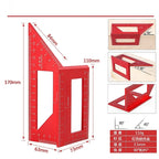 Multi-Functional Woodworking Ruler Measuring Tool for Carpentry 45 90 Degree Angle Combination Ruler T-Shaped