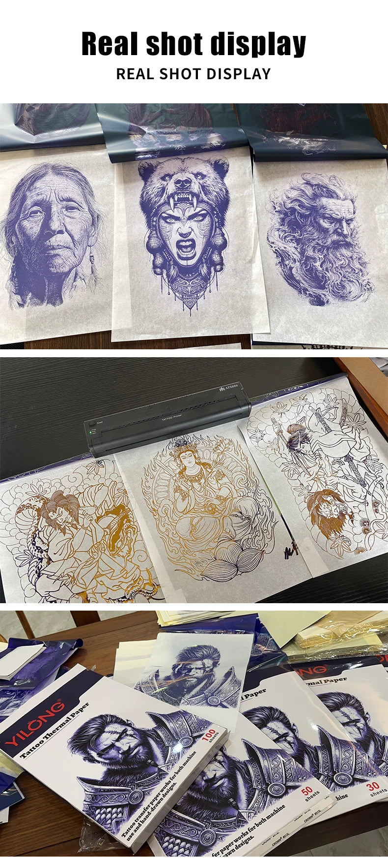 10/30/50/100Pcs Tattoo Transfer Pape A4 Size Stencil Paper Copy Paper Thermal Paper for Tattoo Transfer  Tattoo Supplies