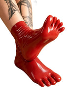 Transparent Tone Latex Short Gloves Stretchy Natural Rubber Full Finger Gloves