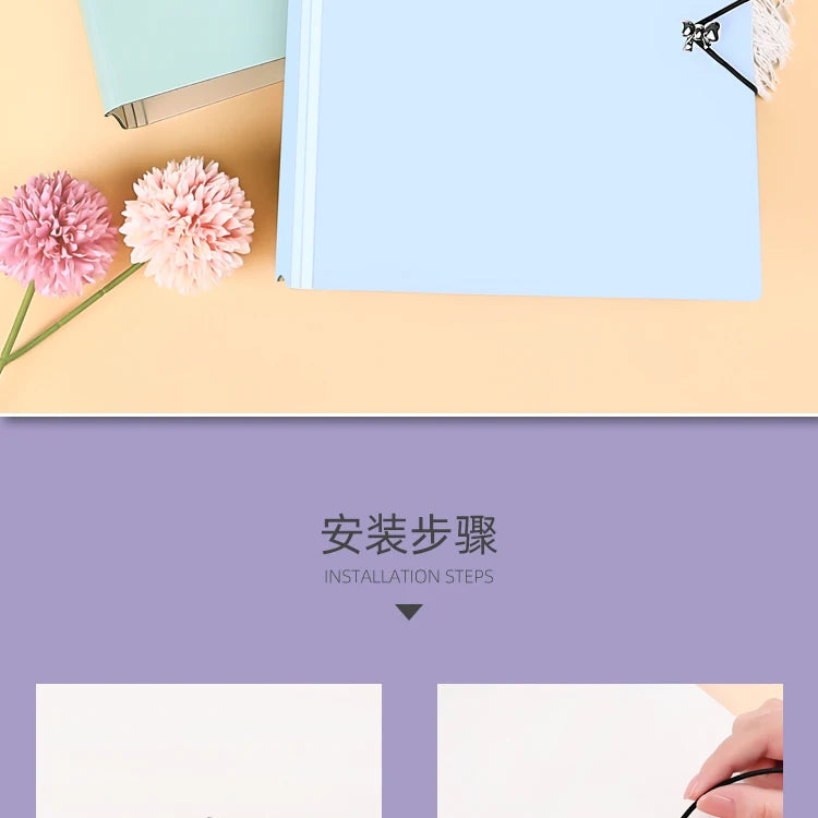Heavy Duty A5 Card Binder W/ 55mm Large D-Rings 3-Ring Thick Photo Card Album W/ Elastic Band for K-pop Collection