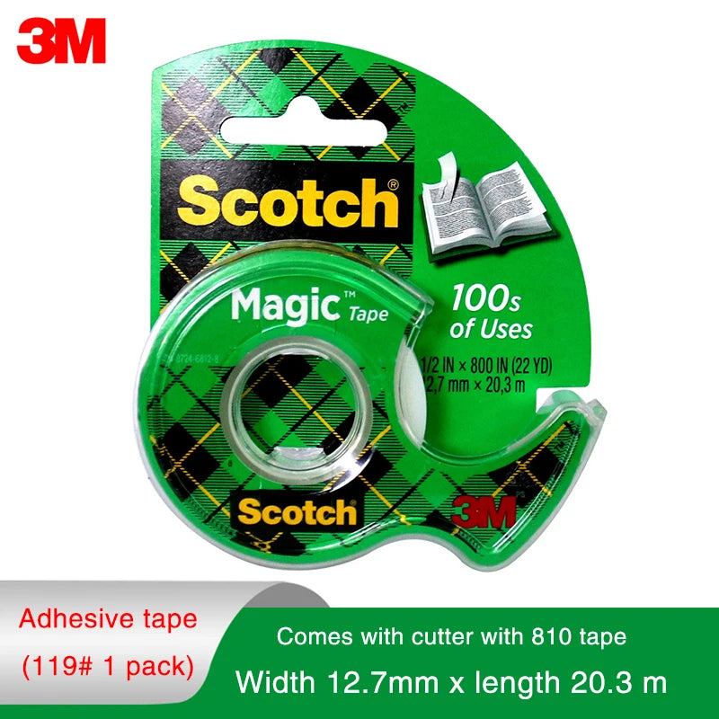 3M 810 Invisible Tape with Dispenser Test Tape Copy No Trace Easy To Tear Off Surface Writing Student Mistakes Tape Home Office