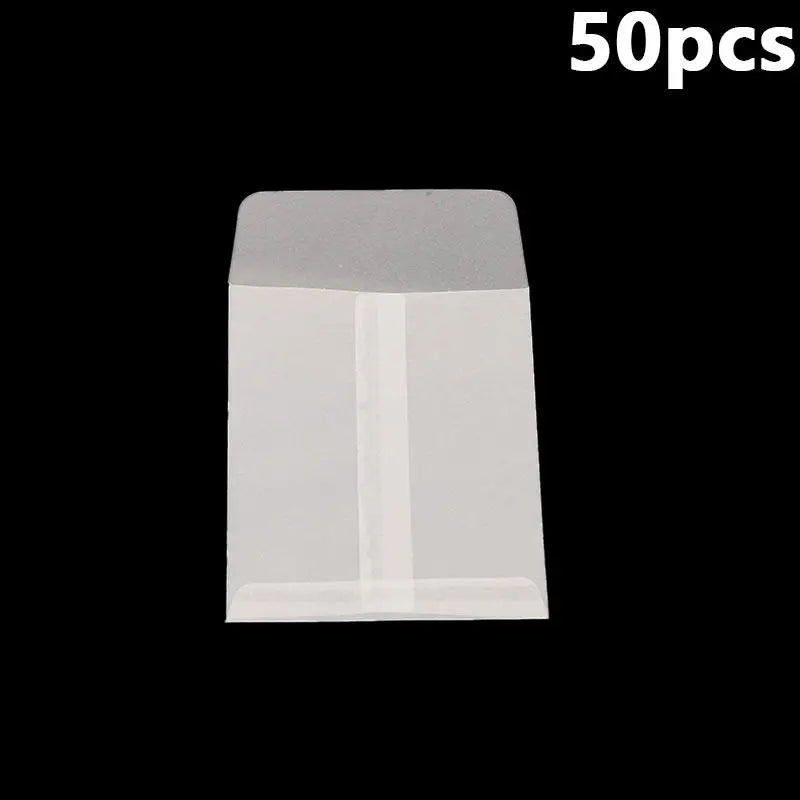 50Pcs/Pack Simple Semi-Transparent Vellum Paper Envelopes Matte Frosted for Postcards Greeting Cards Wedding Invitations