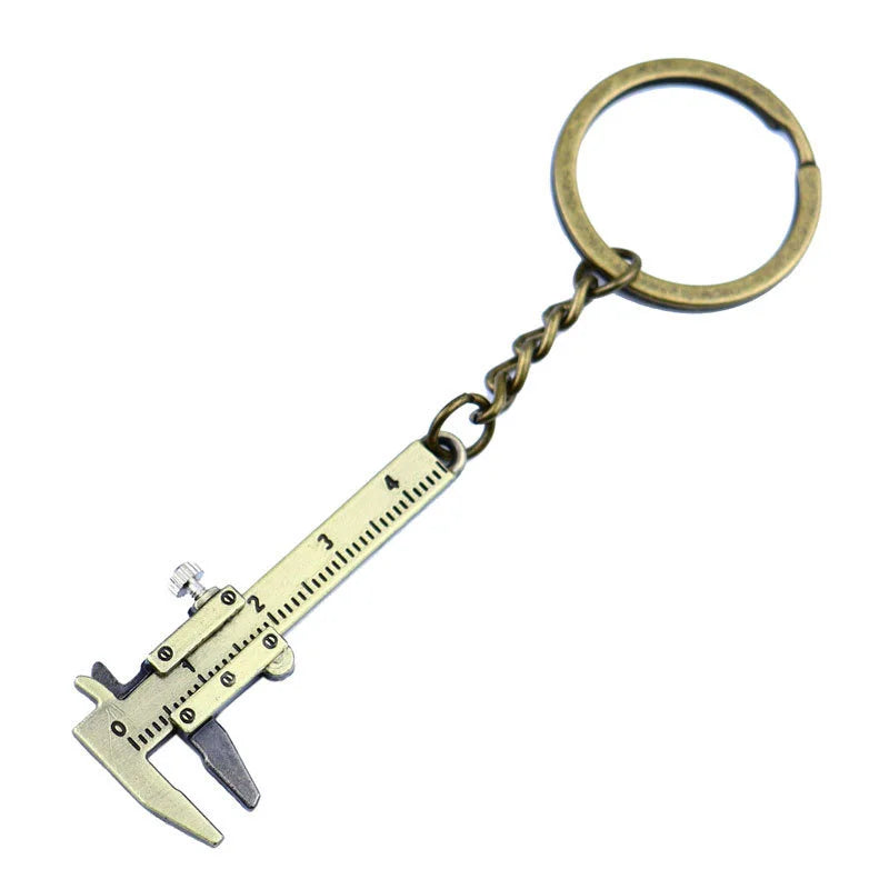 New Fashion Car Key Mini Vernier Caliper Portable 0-40mm Keychain Measuring Gauging Tools Car Turbo Key Chain Ring Ruler Caliper