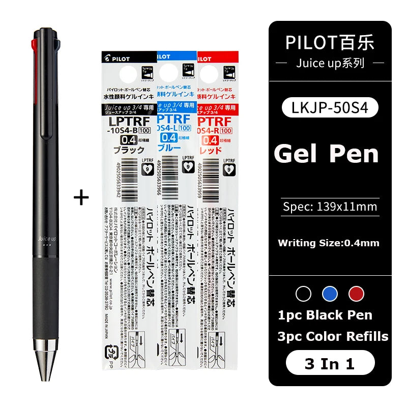 Japan Pilot Modular Pen Juice Up 3/4 Color 0.4mm Ultra-fine Gel Pens, Water-base Smooth Writing Versatile Stationery Aacsesories