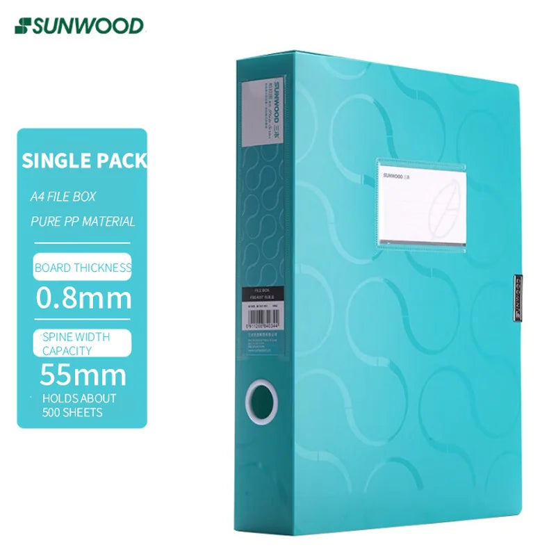 SUNWOOD Plato Series A4 File Organizer Boxes,  Colorful Document Storage Folders, Mixed Colors, FBE4006,FBE4007